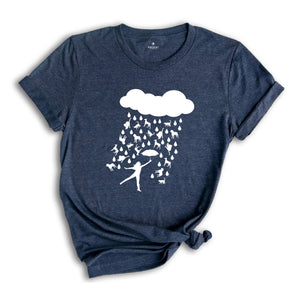 Raining Dogs And Cats Shirt, Pet Lover Tee, Animal Lover Shirt, Pet Owner Gift, Cute Cat Dog Rain Apparel, Funny Cat Mom Gift