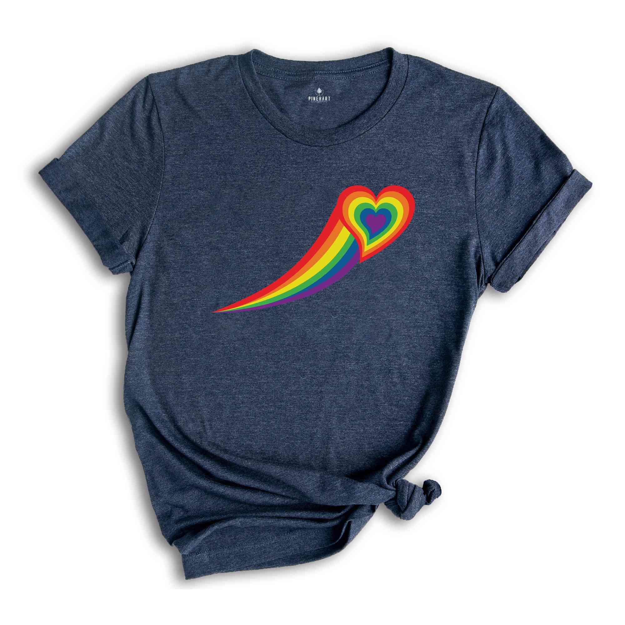 Rainbow Heart Shirt, Pride Heart Shirt, LGBT Shirt, LGBT Shirt Funny, Women Pride Tee, Gay Heart Shirt