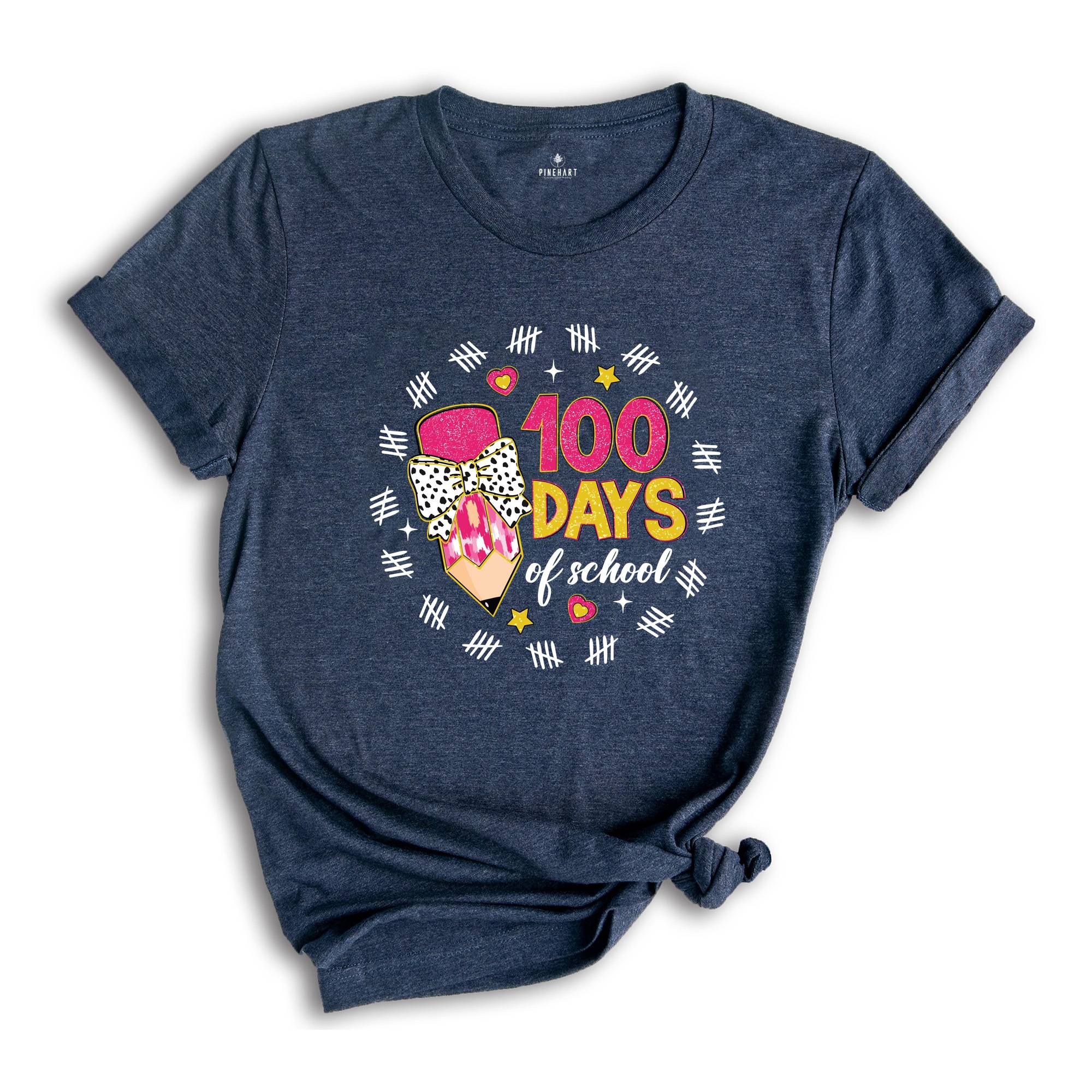 100 Days Of School Shirt, Retro Teacher Shirt, Teacher Shirt, 100 Days Shirt, Counting Teacher Shirt, Pencil Teacher Shirt, 100 Days Gift