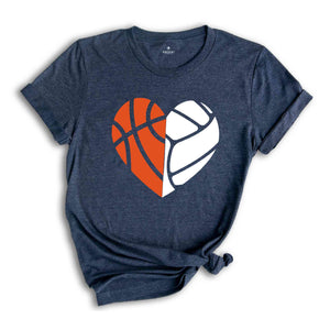 Basketball Heart Shirt, Volleyball Lover Shirt, Basketball Shirt, Basketball Mom Shirt, Game Day Outfit, Sports Shirt