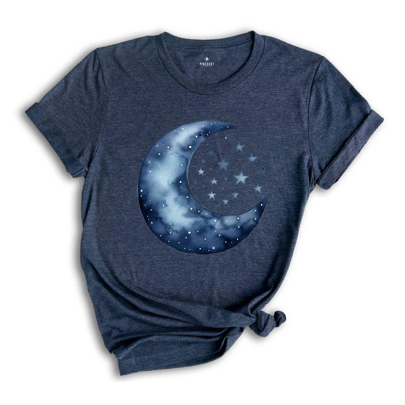 Moon and Stars Shirt, Boho Summer Shirt, Spring Break Tee, Celestial Shirt, Spiritual Shirt, Aesthetic Moon Shirt