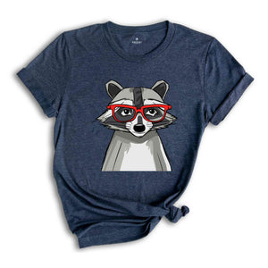 Raccoon Shirt, Cute Animal T-Shirt, Raccoon With Glasses, Raccoon Lover Shirt, Raccoon Gift, Raccoon Sweatshirt