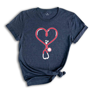 Valentine's Day Stethoscope Shirt, Valentine Nurse Tee, Valentine Doctor Tshirt, Heart Stethoscope, Valentine Day Nurse Gift