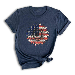 American Sunflower Shirt, 4th Of July Shirt, USA Shirt, Patriotic Shirt, Independence Day Shirt, Red White And Blue, Fourth Of July