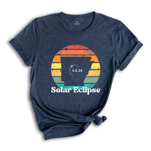 Arkansas Solar Eclipse T-Shirt, April 8 2024 Solar Eclipse, Total Solar Eclipse Apparel, Solar Eclipse Shirt