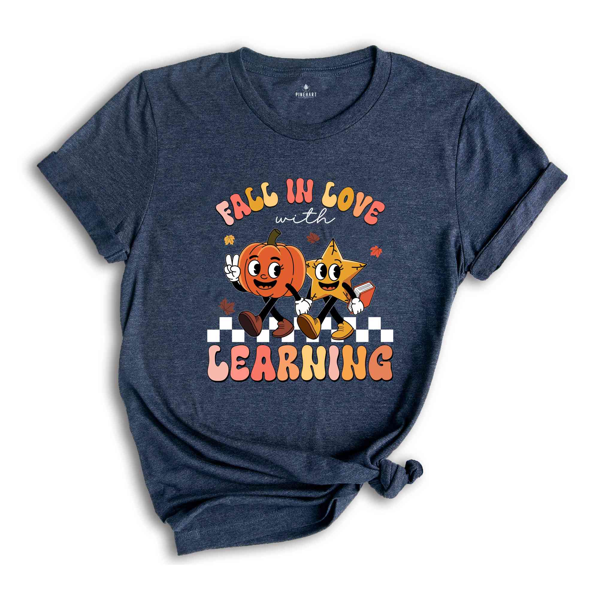 Fall In Love With Learning Shirt, Teacher Shirt, Groovy Teacher Shirt, Teacher Fall Shirt, Teacher Pumpkin Shirt, Retro Teacher Shirt