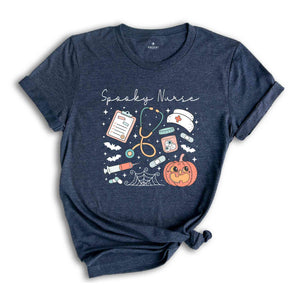 Halloween Spooky Nurse Shirt, Halloween Shirt, Spooky Pumpkin Shirt, Halloween Party Shirt, Retro Halloween Shirt