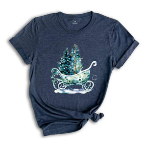 Christmas Sleigh T-shirt, Christmas Shirt, Winter Shirt, Christmas Tree Shirt, Christmas Gifts, Christmas Season Shirt