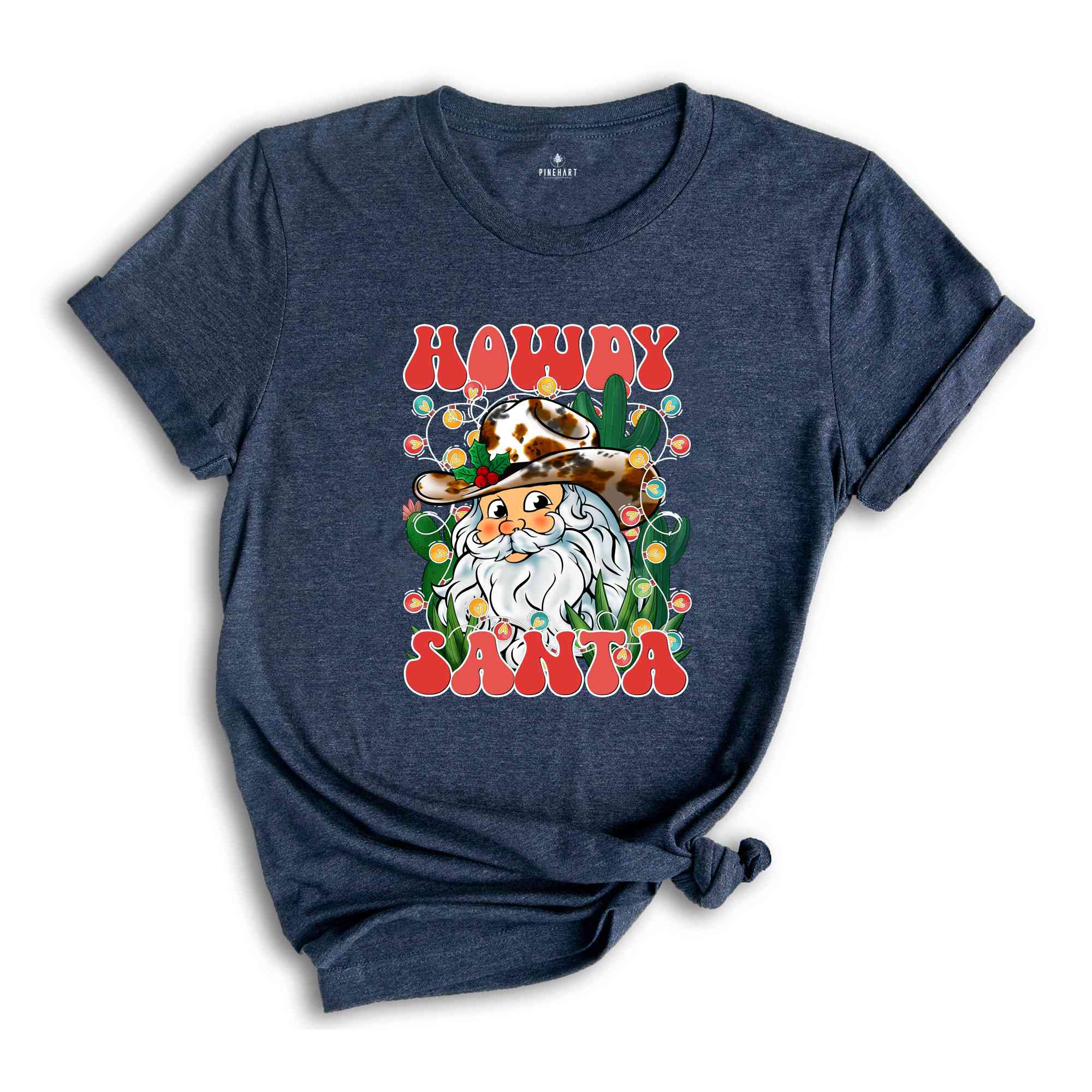 Howdy Santa Shirt, Santa Claus Shirt, Western Santa Shirt, Christmas Party Shirt, Holiday Shirt, Christmas Gift, Cute Christmas Shirt