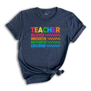 Teacher Believer Innovator Motivator Educator Shirt, Teacher Appreciation, Teacher Life Shirt, Teacher Life Shirt, Teacher Gift