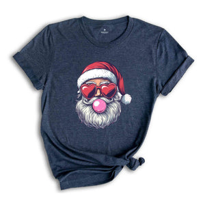 Retro Santa Blowing Bubble Shirt, Santa Claus Shirt, Santa Face Shirt, Funny Christmas Shirt, Cute Christmas Shirt, Holiday Season Shirt