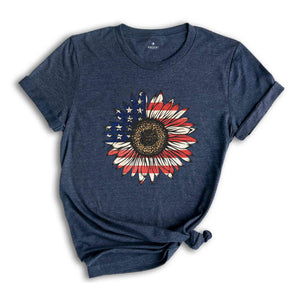 American Sunflower Shirt, 4th Of July Shirt, USA Shirt, Patriotic Shirt, Independence Day Shirt, Red White And Blue, Fourth Of July