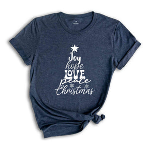 Joy Hope Love Peace Christmas Shirt, Christmas Shirt, Joy Tee, Hope Shirt, Peace Tee, Love Tee, Christmas Shirt, Snowflakes Shirt