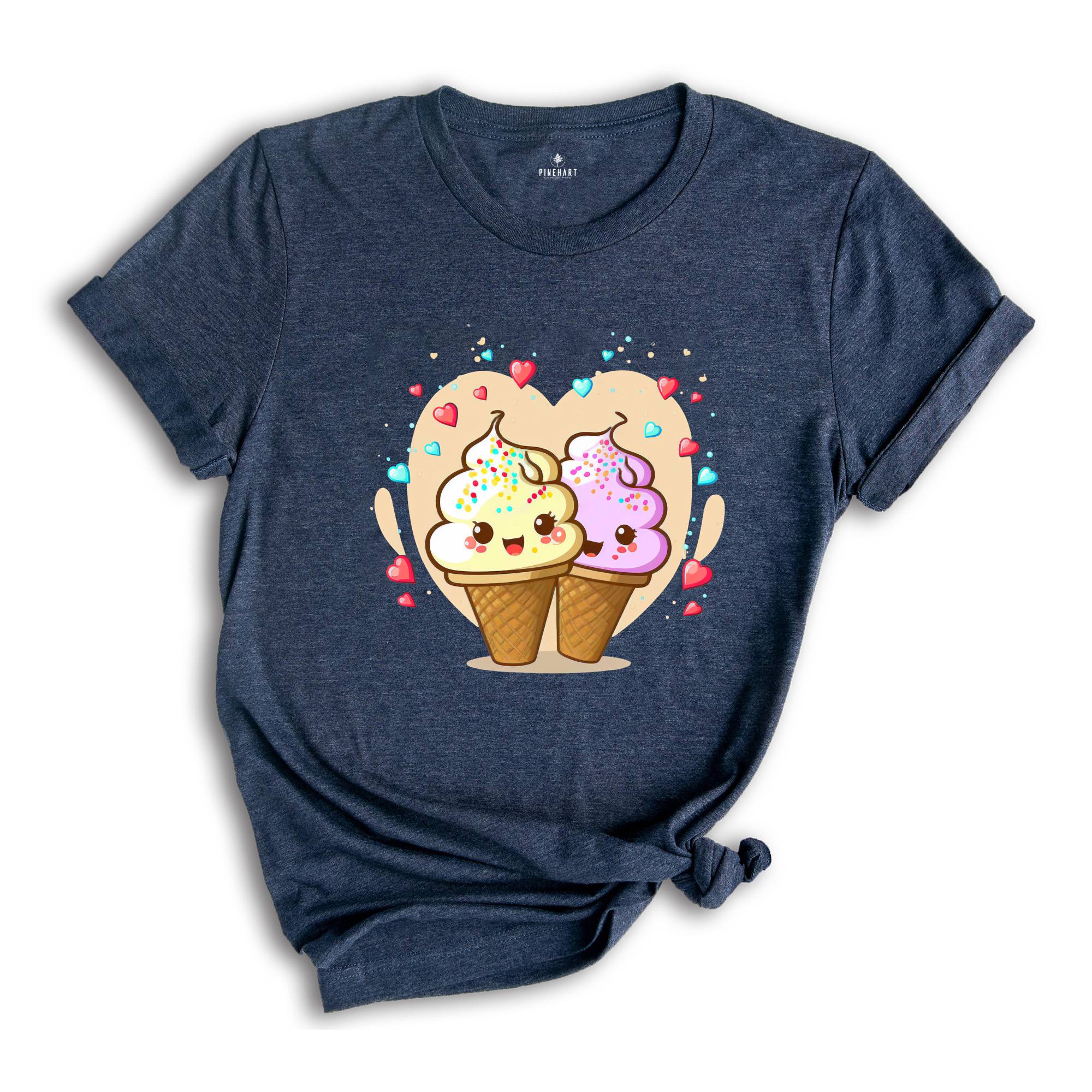 Valentines Day Ice Cream Shirt, Cute Couple T-shirt, Valentines Day Gift, Funny Ice Cream Tee, Cute Girlfriend Gift