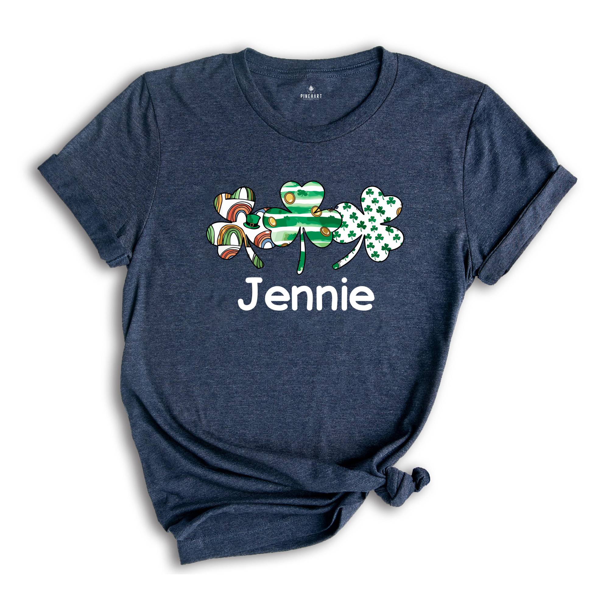 Custom Shamrock Name Shirt, Custom Name St Patrick's Day, Personalized Clover Shirt, Irish Shirt, Lucky Shirt, Shamrock Shirt, Custom Name