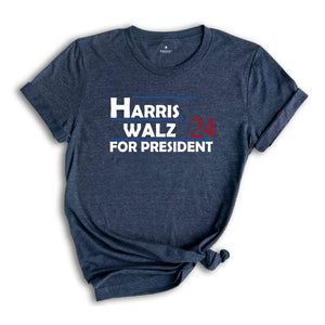 Harris Walz 2024 Shirt, Kamala Harris Shirt, Tim Walz Shirt, Gift for Democrat, Vote Kamala Shirt, Madam President Shirt