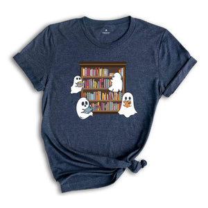 Reading Ghost Shirt, Ghost Shirt, Bookish Ghost Shirt, Book Reader Halloween Shirt, Book Ghosts Shirt, Halloween Shirt, Bookworm Shirt