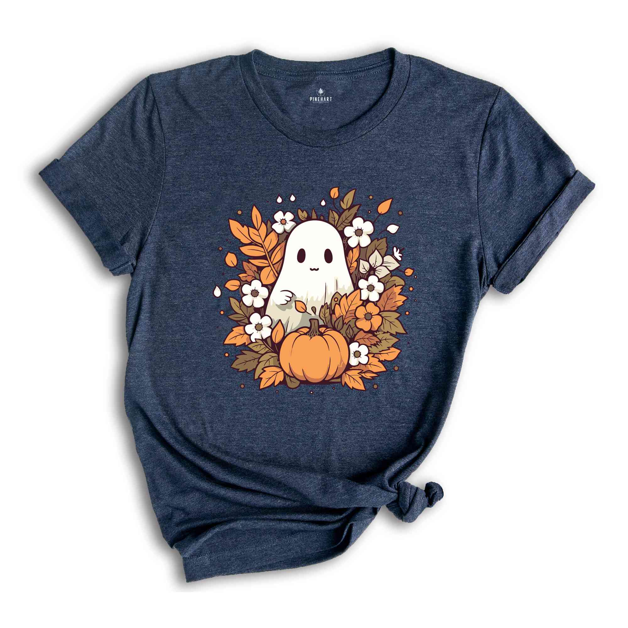 Retro Halloween Pumpkin Shirt, Vintage Floral Halloween Shirt, Retro Ghost Shirt, Vintage Ghost Shirt, Halloween Gifts