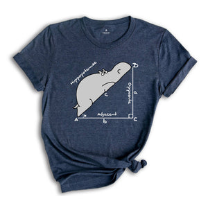 Funny Hippopotenuse Shirt, Geometry Teacher Gift, Funny Math T-Shirt, Teacher Shirt, Math Teacher Shirt, Hippopotamus Tee