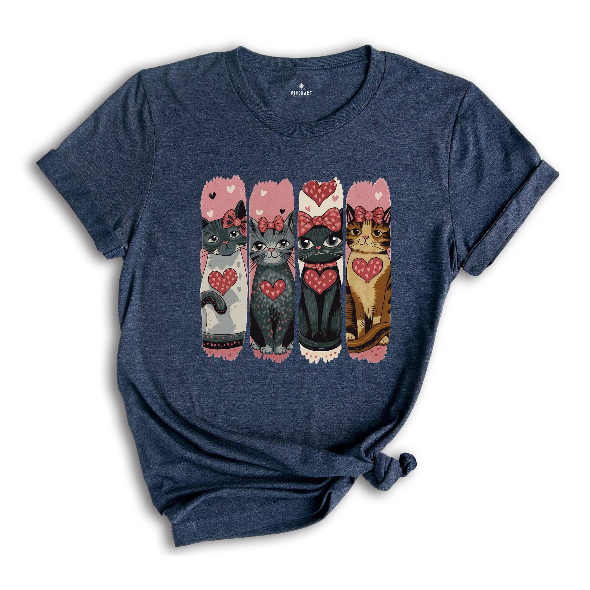 Valentine Cat Shirt, Cute Valentines T-Shirt, Cat Lover Shirt, Cat Shirt, Valentines Shirt, Cat Lover Tee, Cat Mom, Valentines Gift