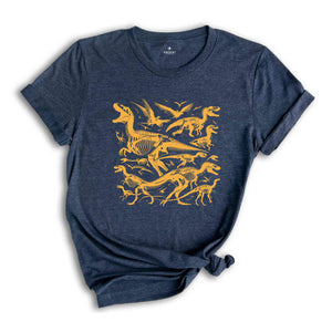 Dinosaur Skeleton Shirt, Vintage Dinosaur Kinds Shirt, Dino Shirt, Dinosaur Lover Shirt, Fossil Lover Gift