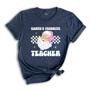 Santa's Favorite Teacher Shirt, Teacher Christmas Shirt, Funny Christmas Teacher Shirt, Christmas Gifts For Teacher