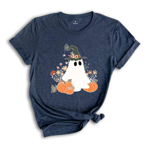 Retro Halloween Pumpkin Shirt, Vintage Floral Halloween Shirt, Retro Ghost Shirt, Vintage Ghost Shirt, Halloween Gifts