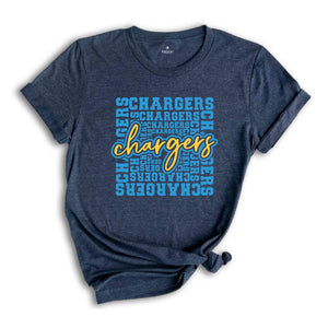 Chargers Shirt, Chargers Mascot Shirt, Mascot Team Shirt, Chargers Sport Shirt, School Spirit Shirt, Chargers Cheer Shirt