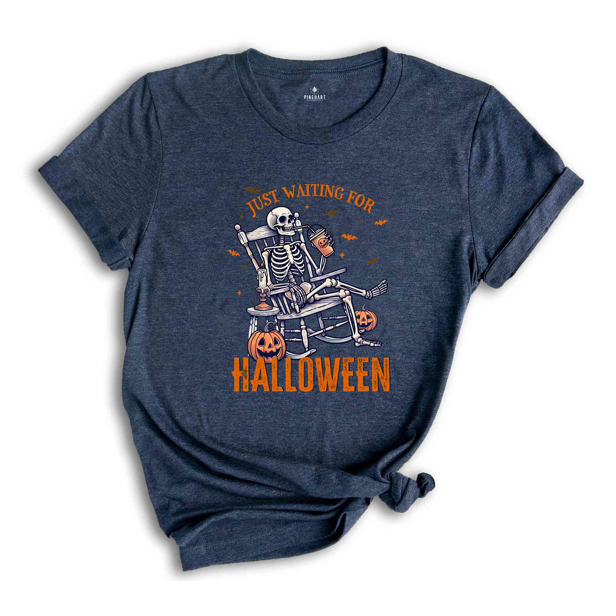 Just Waiting For Halloween Shirt, Halloween Skeleton Shirt, Funny Halloween Shirt, Halloween Gift, Spooky Season Shirt, Horror Shirt