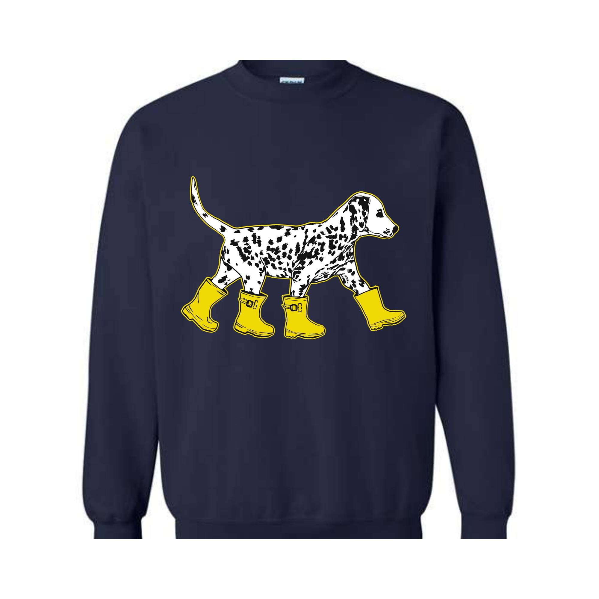 Dog in Boots Sweatshirt, Cute Dalmation Dog Hoodie, Dog Lover Hoodie, Winter Dog Sweater, Dalmation Dog Hoodie, Dog Lover Hoodie