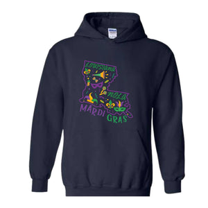 Louisiana Mardi Gras Hoodie , Mardi Gras Dead Sweater, Mardi Gras Carnival Drink Shirt, Fat Tuesday Sweatshirt, Orleans Sweatshirt