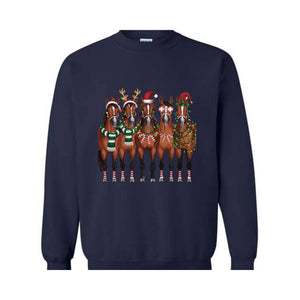 Horse Christmas Sweatshirt,Horse Christmas Shirt For Women, Funny Animals Christmas Sweatshirt, Farm Lover Gift, Funny Christmas Shirt