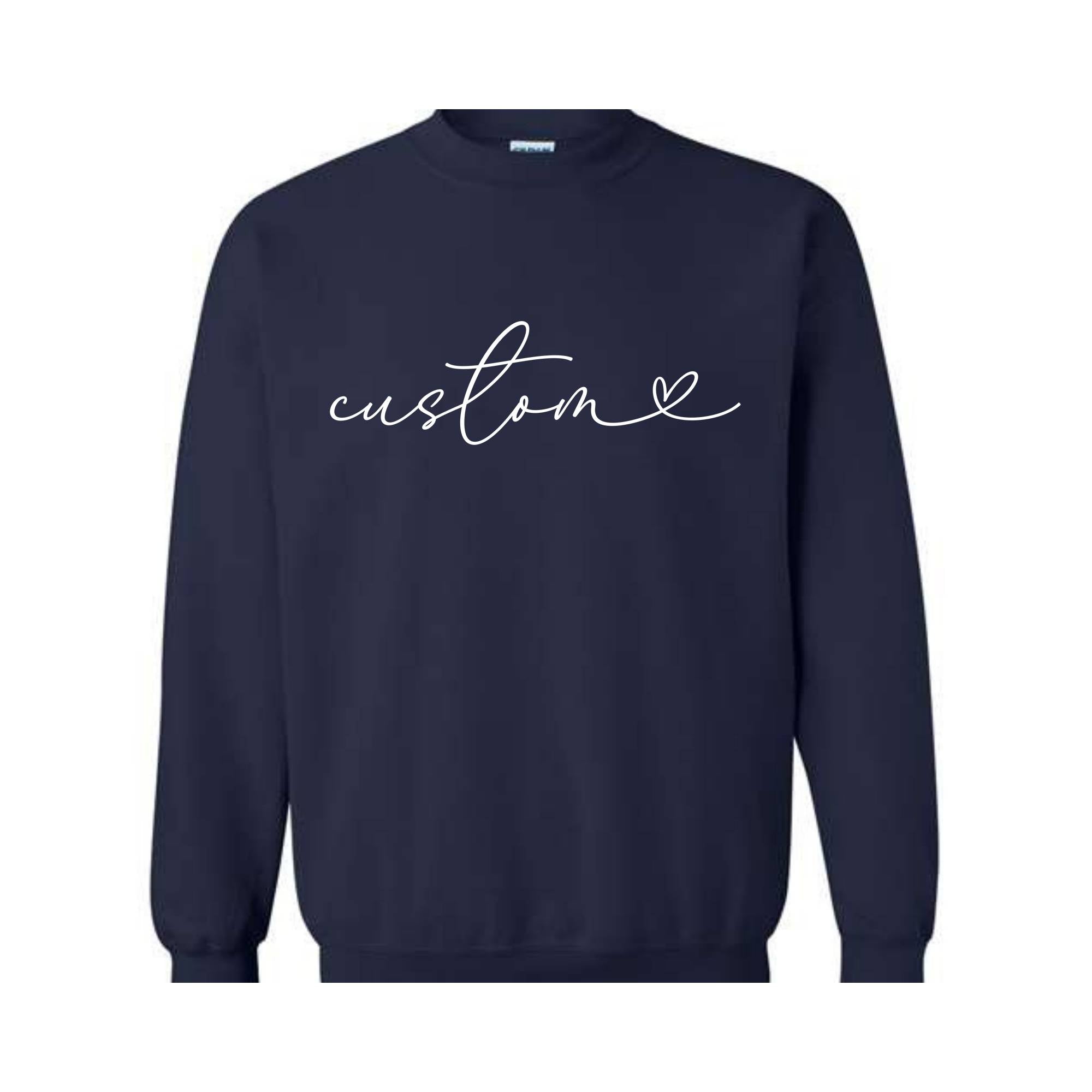 Custom Sweatshirt, Personalized Cursive Text Sweat, Floral Sleeve Sweatshirt, Personalized Gifts