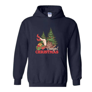 Cowgirl Christmas Tree Sweatshirt, Christmas Western Sweatshirt, Country Christmas Sweater, Western Santa Sweatshirt