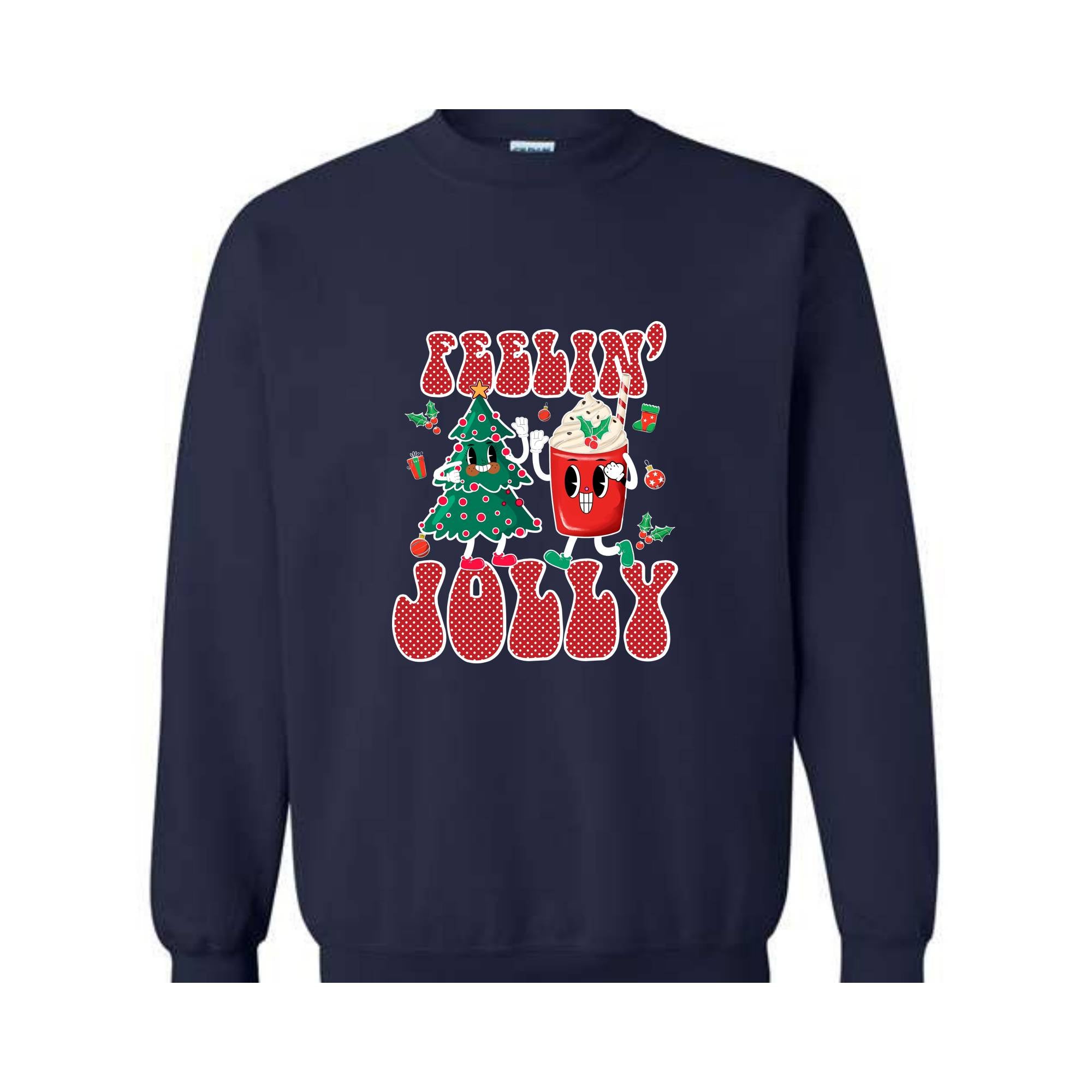 Feelin' Jolly Sweatshirt, Cute Christmas Sweater, Christmas Party Outfit, Christmas Crewneck Sweatshirt, Holiday Sweater, Christmas Gift