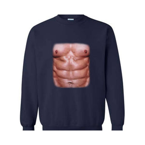 Chest Six Pack Muscles Sweatshirt, Bodybuilder , Funny Gym , Present Dad , Workout , Fitness Lover