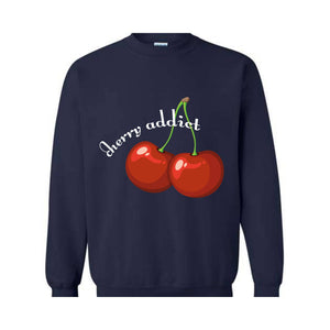 Cherry Addict Sweatshirt, Cherry Sweatshirt, Vintage Inspired Cherry Sweatshirt for Women, Cherries Sweatshirt, Cherries Hoodie