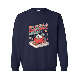 Hot Cocoa & Christmas Movies Sweatshirt, Christmas Sweatshirt, Retro Christmas Sweatshirt, Christmas Couple Sweatshirt