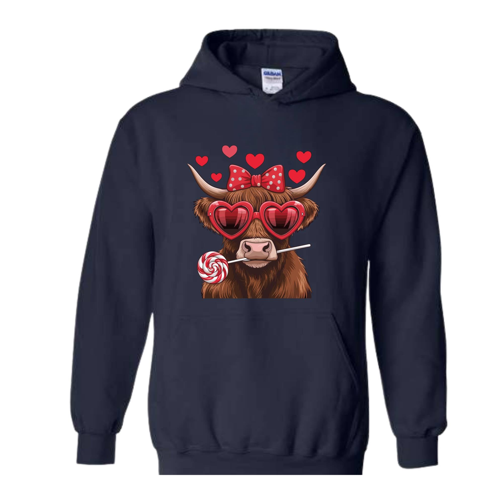 Highland Cow Valentine Hoodie, Heifer Valentine Hoodie, Western Valentine Hoodie, Cow Lover Gift, Cowgirl Valentine Tee