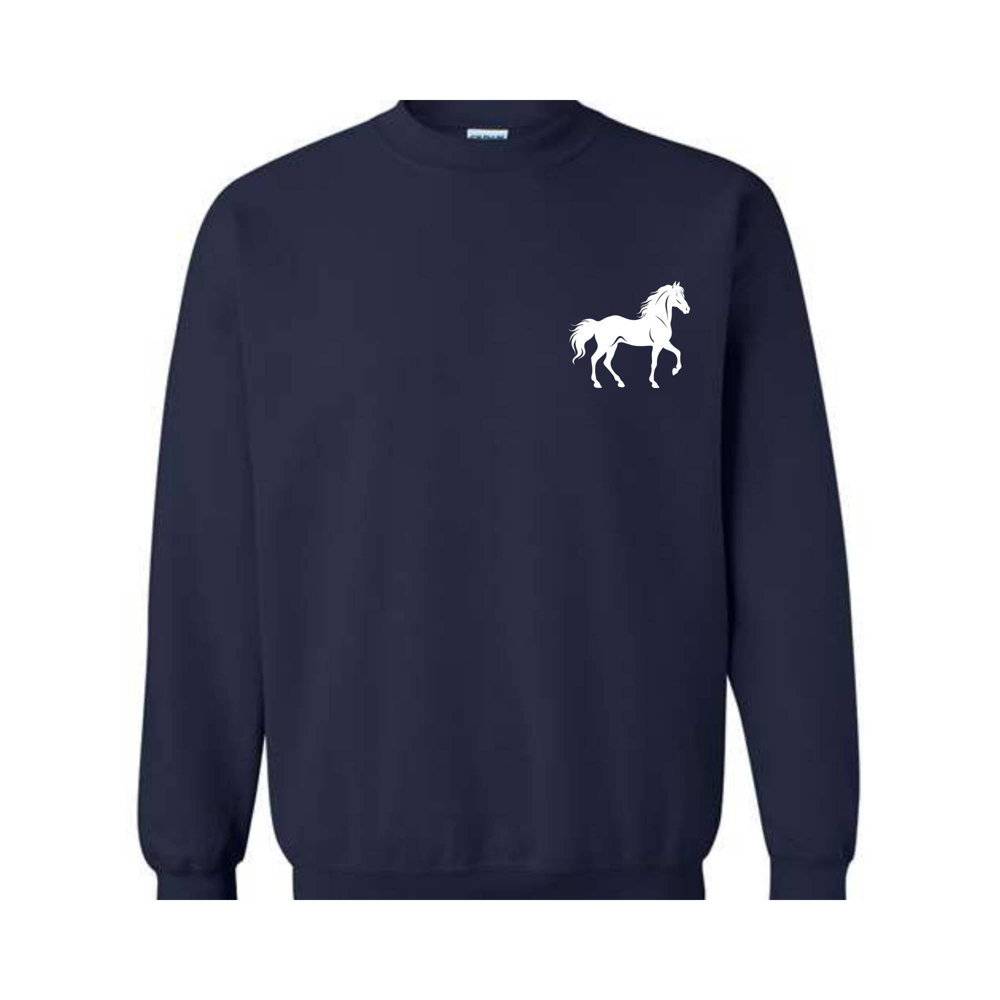 Personalized Equestrian Sweatshirt, Custom Horse Lover , Horse Trainer Gift, Horseback Riding , Girl Horse