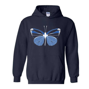 Blue Butterfly Sweatshirt, Butterfly Lover Sweatshirt, Butterfly Hoodie, Butterflies Sweater, Blue Lover Gift, Woman Butterfly Sweatshirt