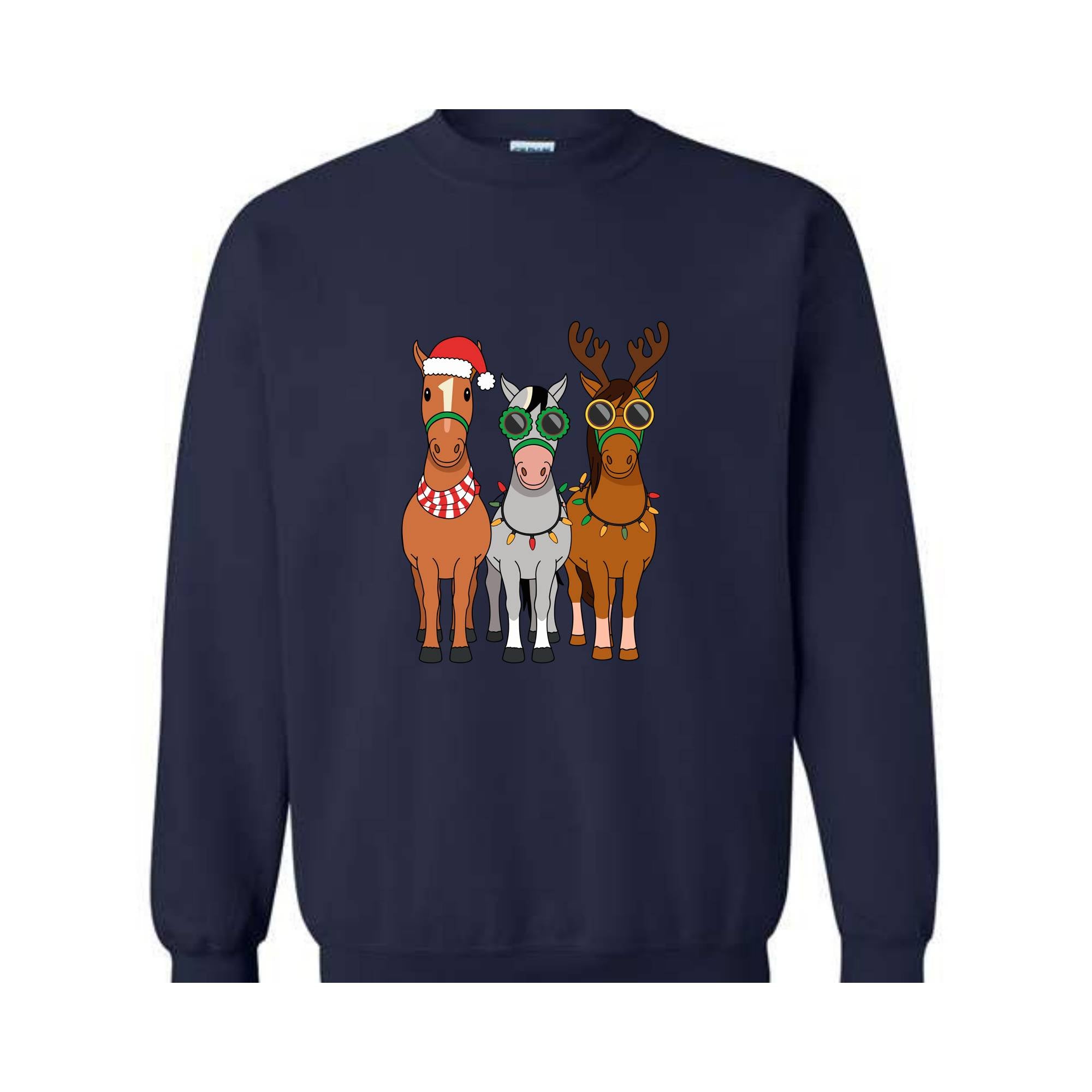 Horse Christmas Sweatshirt, Horse Lover Hoodie, Animal Christmas Shirt, Farm Animals Hoodie, Horse Christmas Hoodie, Western Christmas