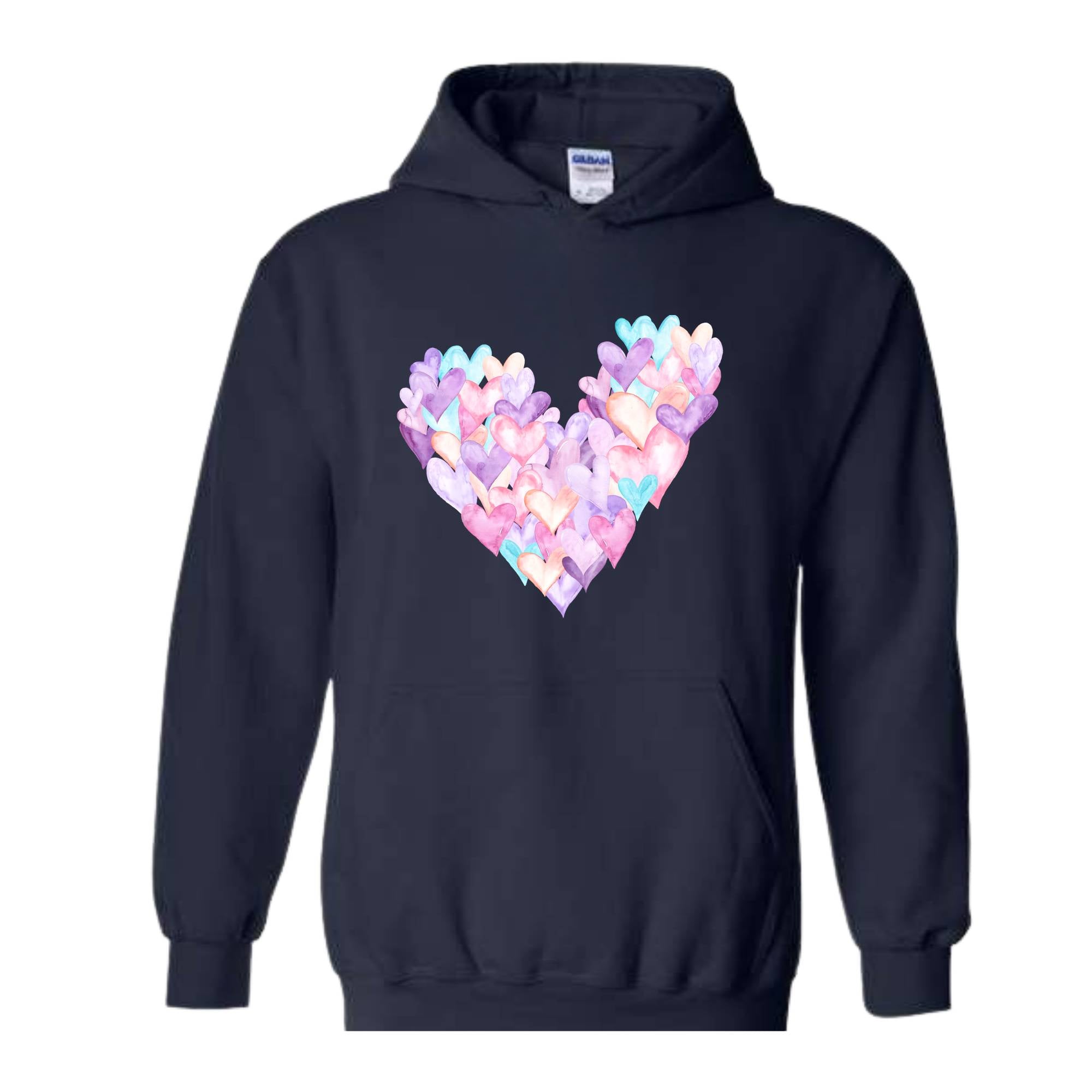 Cute Brushstroke Heart Sweatshirt, Happy Valentines Day Hoodie, Valentines Day Gift, Girls Valentine Tees, Heart Sweatshirt