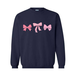 Cute Pink Ribbons Sweatshirt, Pink Bows Sweatshirt, Coquette Bows Core Sweatshirt, Pink Sweatshirt, Pink Core Hoodie