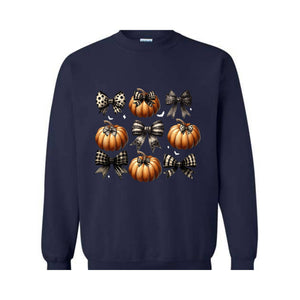 Coquette Halloween Sweatshirt, Pumpkin Sweatshirt, Halloween Crewneck, Halloween Gift, Pumpkin Spice Shirt, Spooky Season Sweater