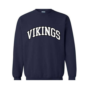 Vikings Football Team Sweatshirt, Go Vikings Sweatshirt, Leopard Go Vikings Tee, Vikings Mascot Sweatshirt, Vikings Cheer Tee