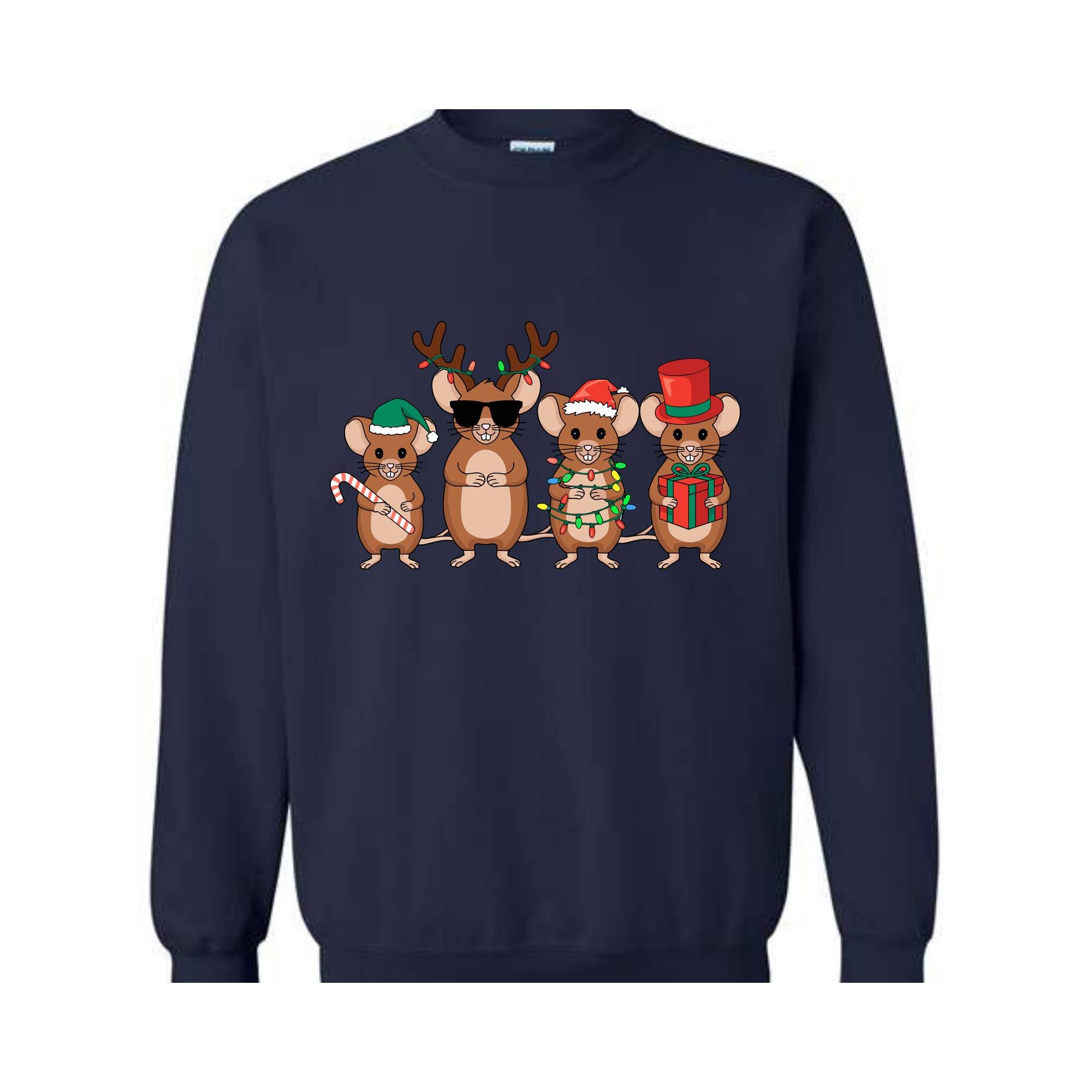 Christmas Mouse Shirt, Rat Sweatshirt, Mouse Gift, Holiday Sweater