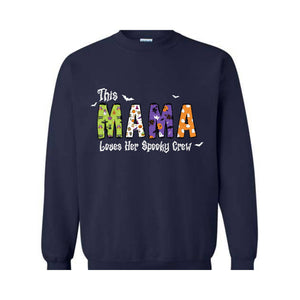 This Mama Loves Her Spooky Crew Sleeve Sweatshirt, Custom Ghost Kids, Personalized Halloween Sweatshirt, Halloween Mama Gift, Spooky Season