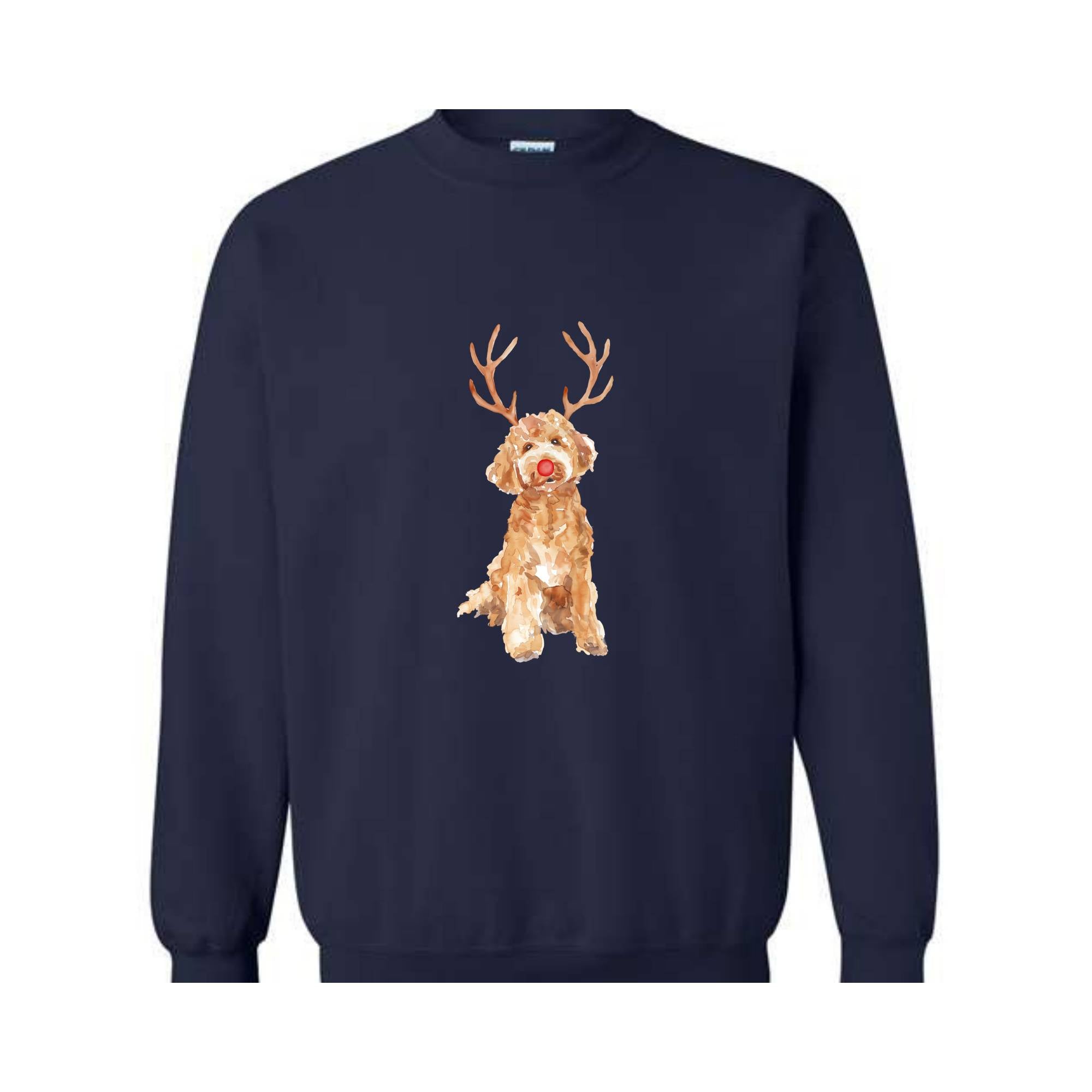 Christmas Reindeer Golden Sweatshirt, Christmas Reindeer Sweater, Christmas Reindeer Holiday Gift, Reindeer Holiday Shirt