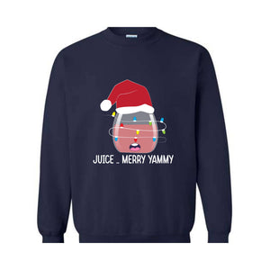 Christmas Party Sweatshirt, Womens Wine Glasses T-Shirt, Christmas Funny Sweater, juice Lover Xmas Sweater, Christmas Gift